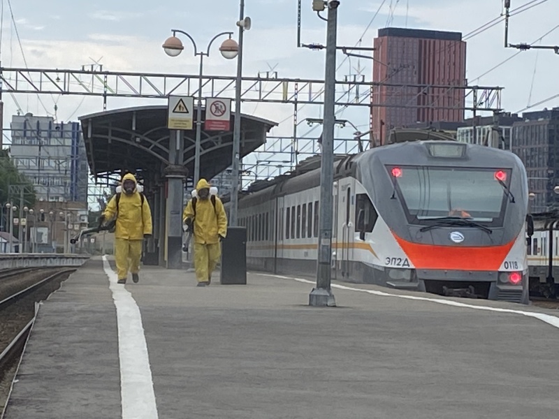 Специалисты Центра «Лидер» провели дезинфекцию Савеловского вокзала