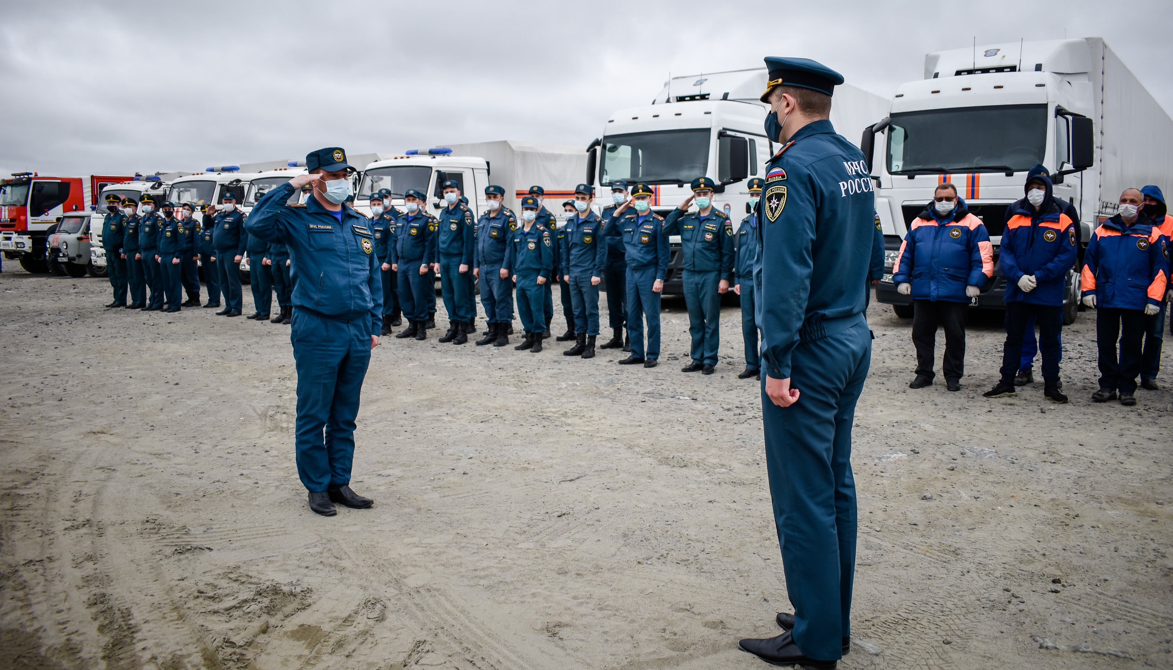 Группировка аэромобильного госпиталя МЧС России возвращается домой