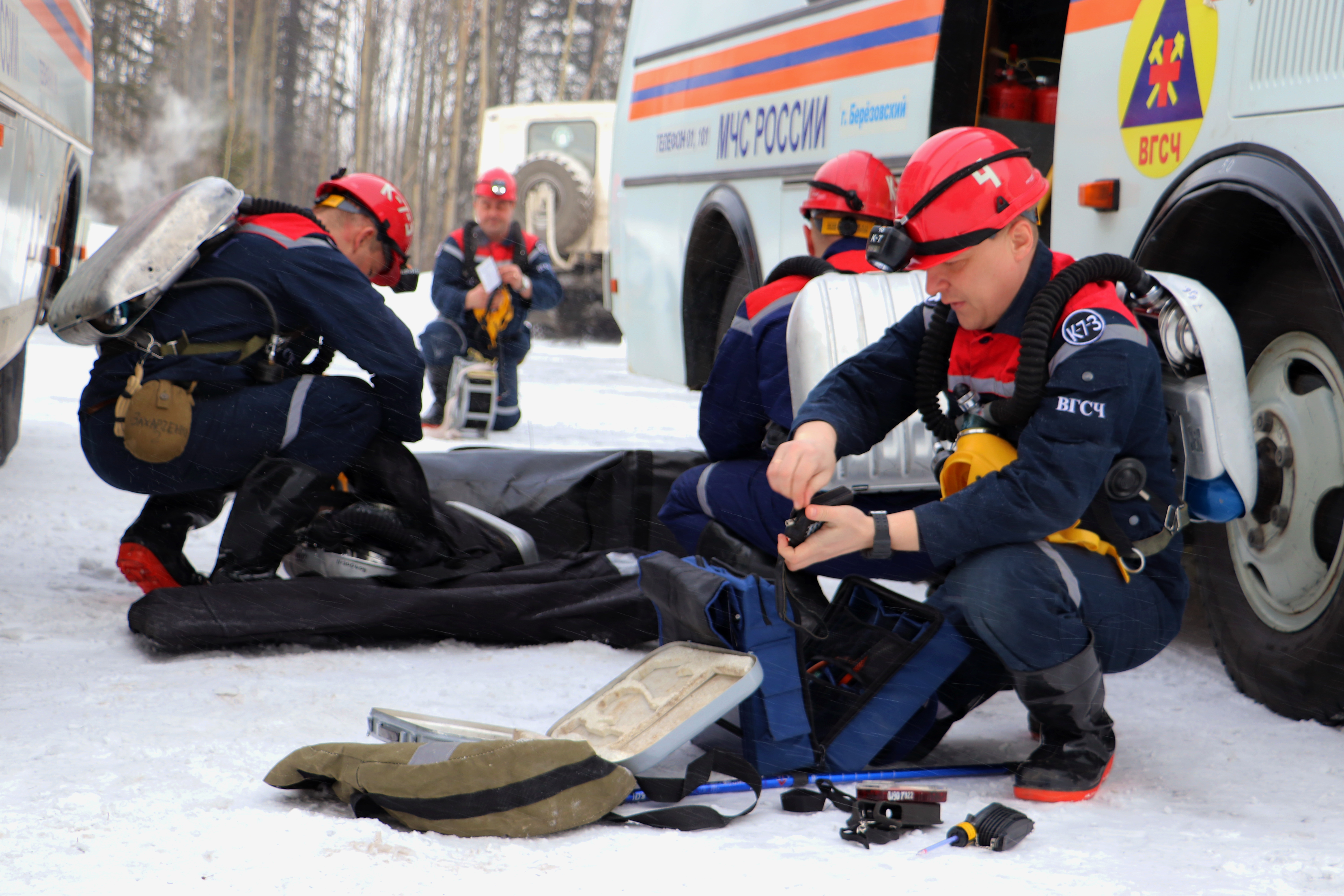 В Кемеровской области горноспасатели провели учения по ликвидации последствий аварии на шахте